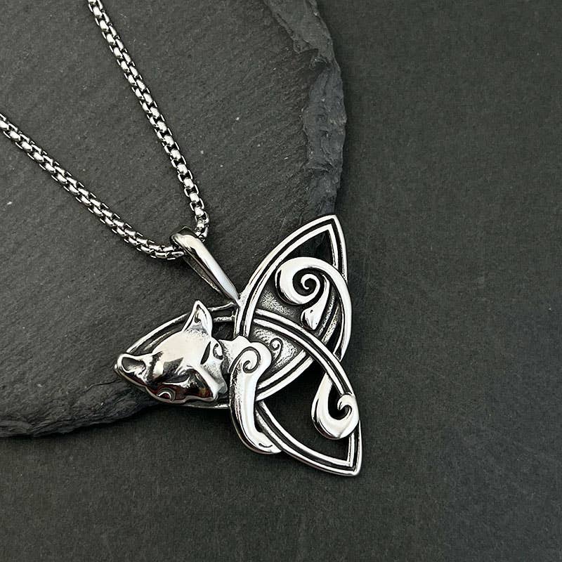 Collier à pendentif vintage en forme de nœud celtique Hip Hop Viking