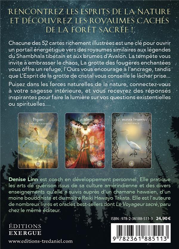 Boîte contenant L'Oracle de la Forêt Sacrée, idéale pour les explorations spirituelles avec 52 cartes magnifiquement illustrées.