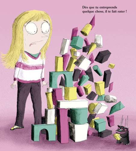 Page intérieure colorée du livre 'Comment ratatiner les cauchemards' de AU BORD DES CONTINENTS, remplie de grigris et de formules magiques.