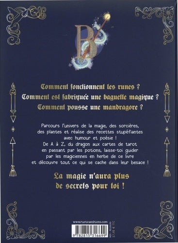 Page intérieure du livre 'L'abécédaire de la magie' de AU BORD DES CONTINENTS, présentant des runes mystiques et des secrets de la magie.
