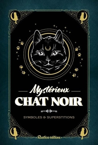 Illustration captivante du chat noir, symbole de mystères et superstitions, de la marque AU BORD DES CONTINENTS.