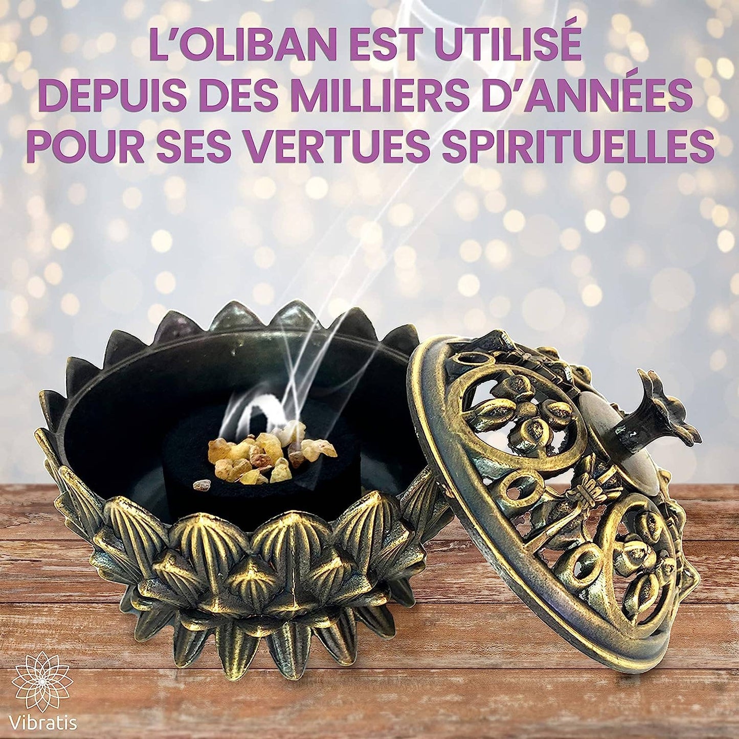 Coffret de fumigation avec encensoir et encens oliban 100g