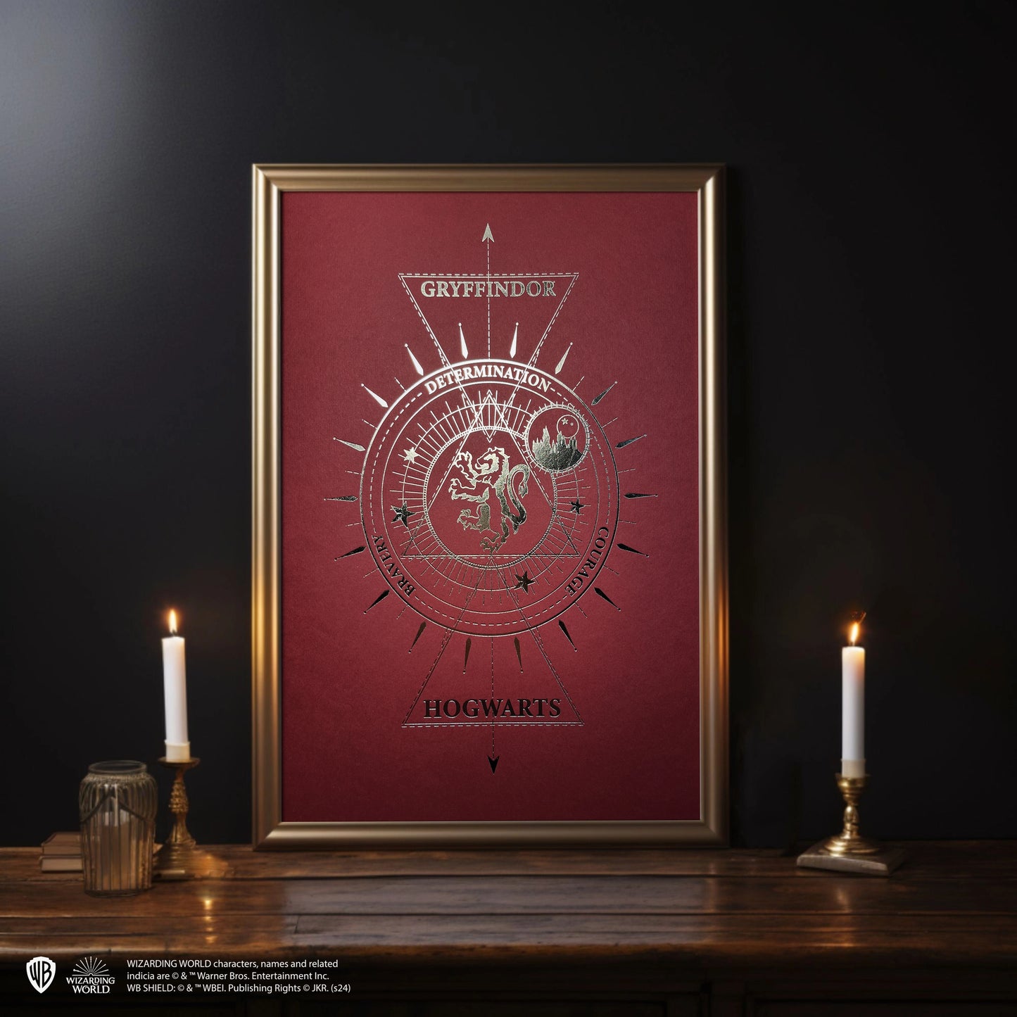 Affiche de collection Gryffondor - Harry Potter par Distrineo, dimensions 21 x 30 cm, idéale pour un cadeau magique.