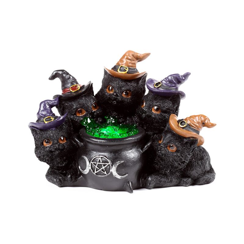 Chats Sorciers autour d'un Chaudron LED