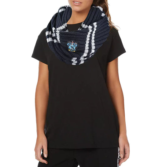 Echarpe Infini - Serdaigle - Harry Potter, élégante écharpe tour de cou avec l'écusson de la Maison Serdaigle, symbole de sagesse et d'intelligence.