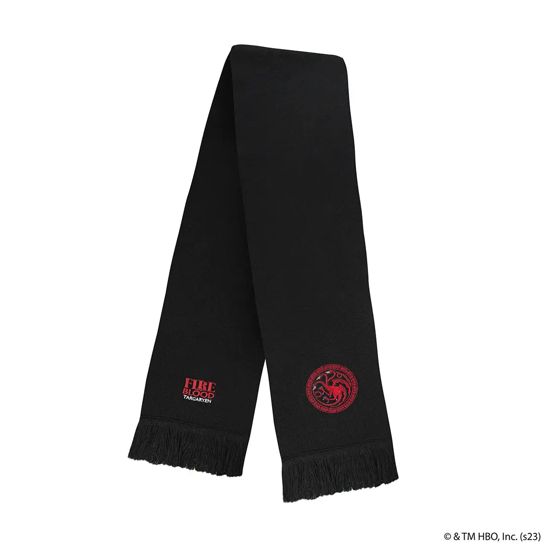 Écharpe blason Targaryen - Game of Thrones, une pièce maîtresse pour les fans avec son design emblématique et royal.