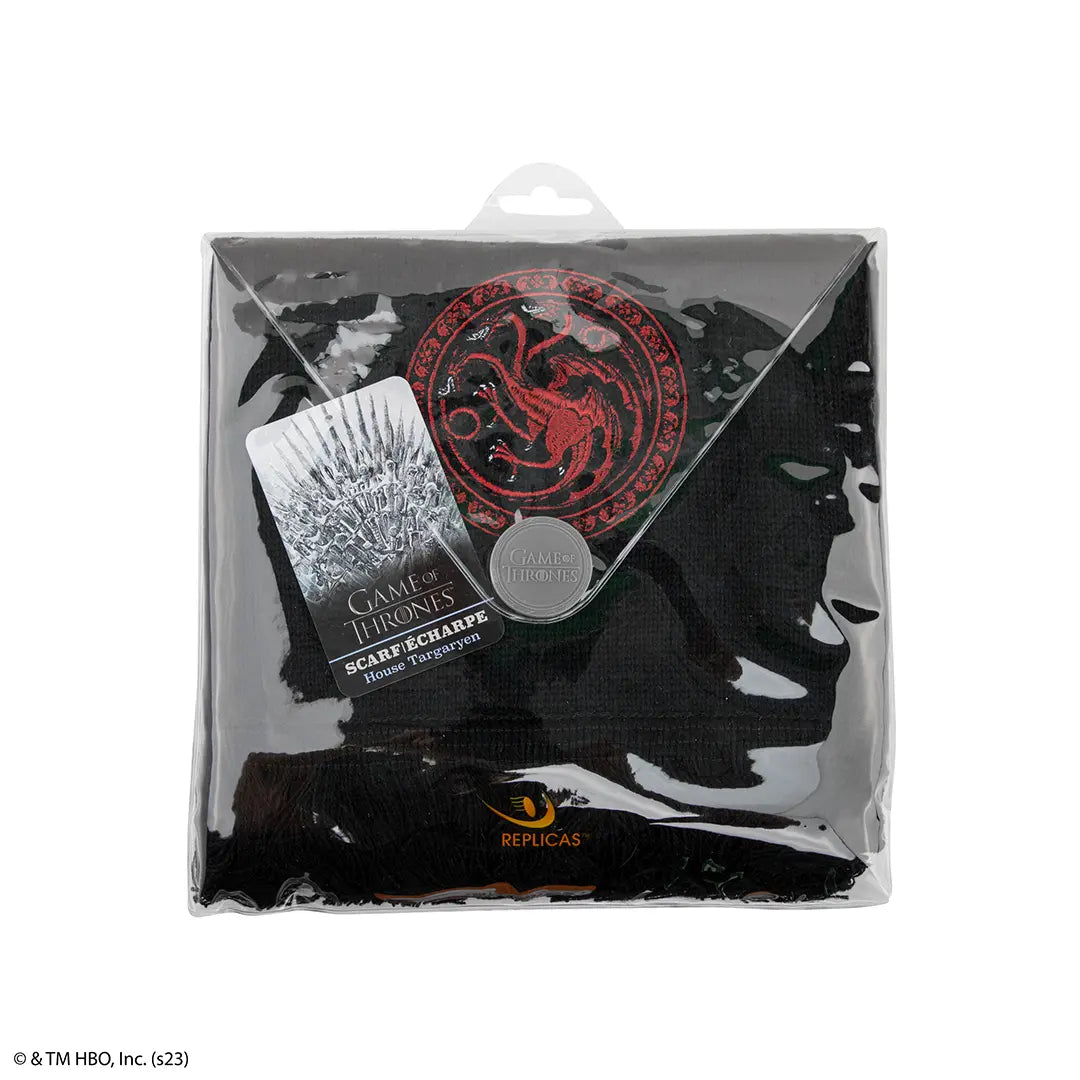Écharpe blason Targaryen - Game of Thrones, parfaite pour afficher votre passion pour la série tout en gardant chaud.