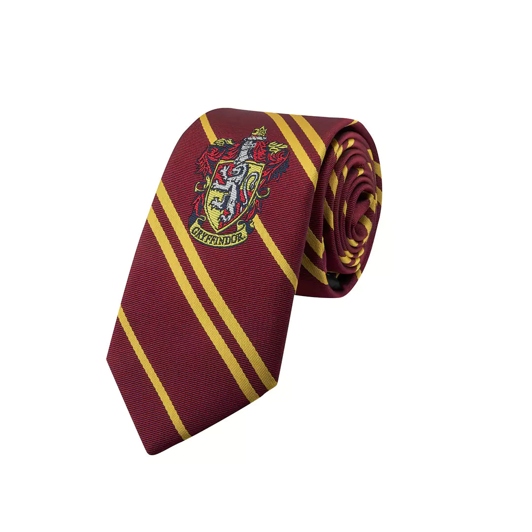 Cravate Kid Gryffondor - Logo tissé - Harry Potter, accessoire élégant pour jeunes sorciers, affichez votre loyauté pour la Maison Gryffondor.