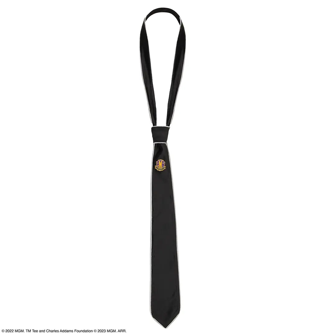 Cravate deluxe Nevermore Academy avec pin's - Wednesday