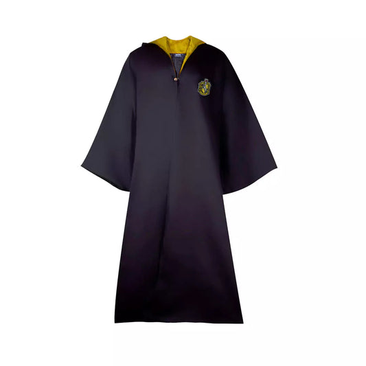 Robe de Sorcier KIDS - Poufsouffle - Harry Potter, une tenue magique pour petits sorciers avec capuche pointue et écusson officiel.