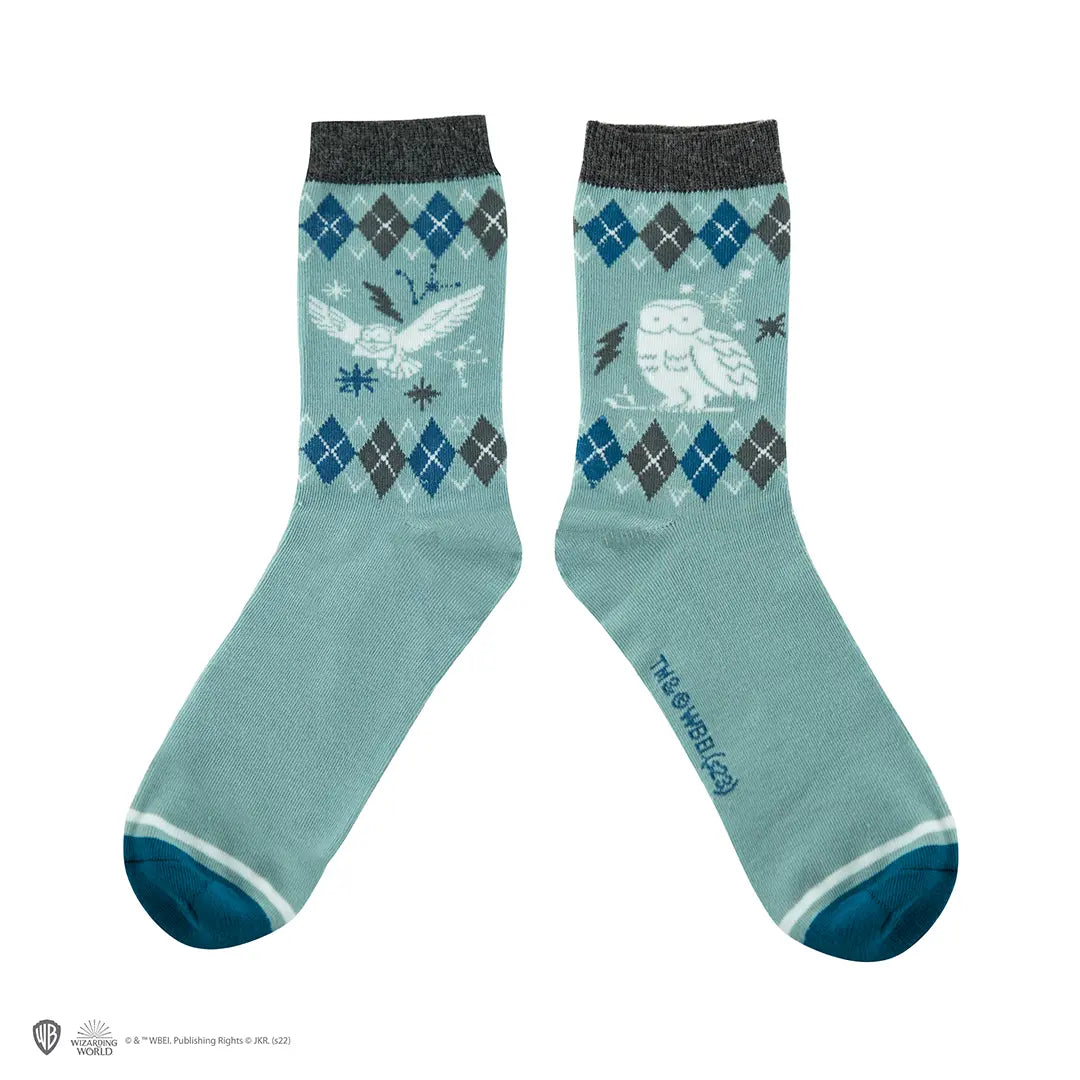Détails des chaussettes Hedwige - Harry Potter, parfaites pour tous les fans de la saga.
