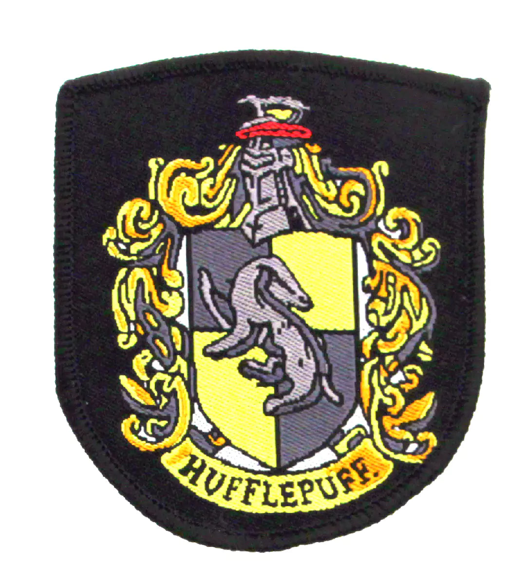 Écussons Poudlard - lot de 5, brodés avec les emblèmes des maisons magiques Gryffondor, Serpentard, Poufsouffle, Serdaigle et le logo de Poudlard, parfaits pour personnaliser vêtements et accessoires.