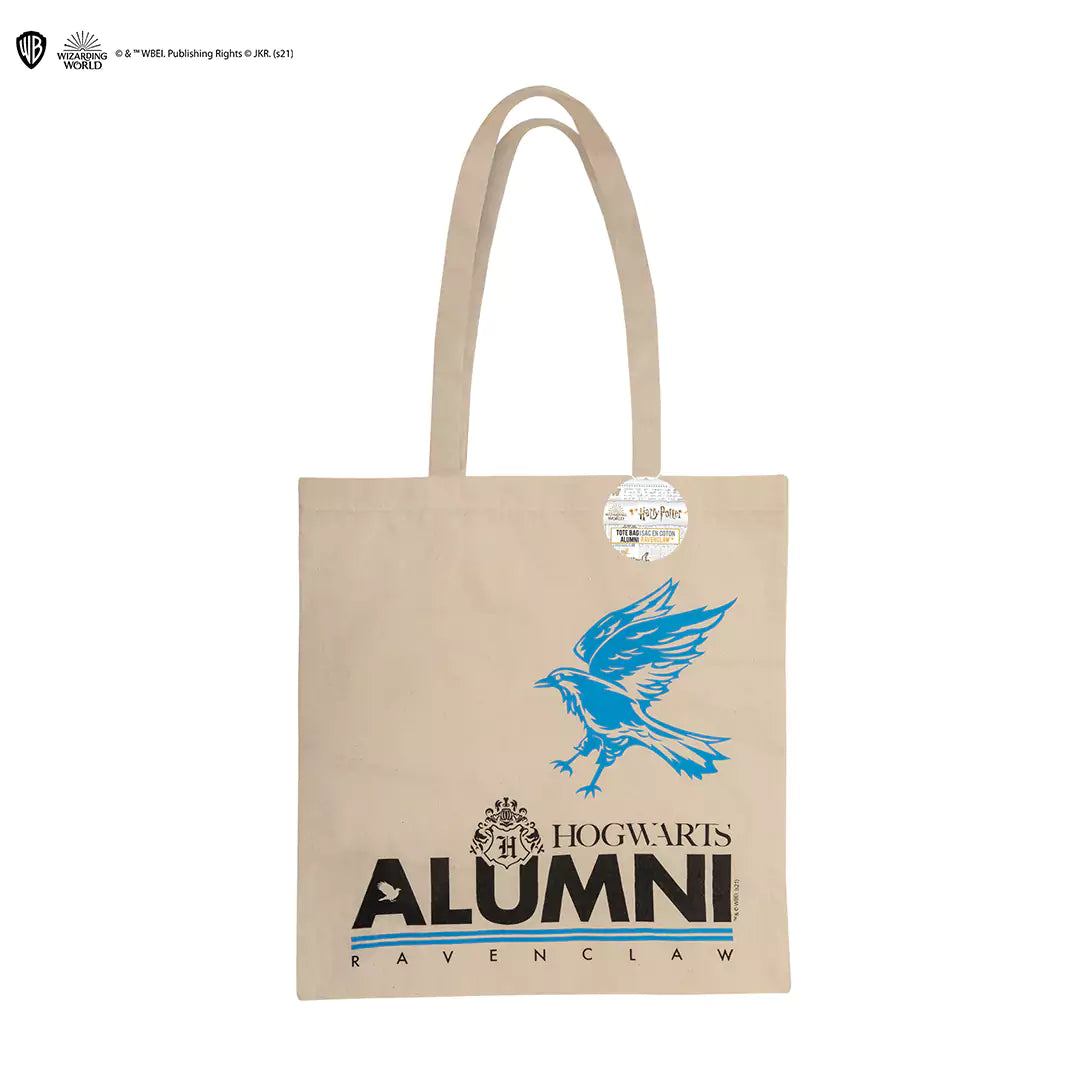 Tote Bag Alumni Serdaigle - Harry Potter, un sac en coton élégant idéal pour les fans de la maison Serdaigle, parfait pour le shopping et les études.