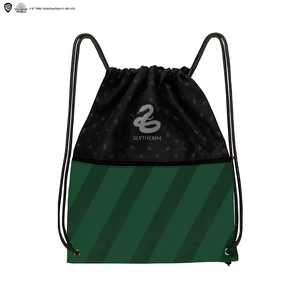 Sac à cordon Serpentard - Harry Potter, un accessoire tendance inspiré de la maison Serpentard, parfait pour les fans de sorcellerie.