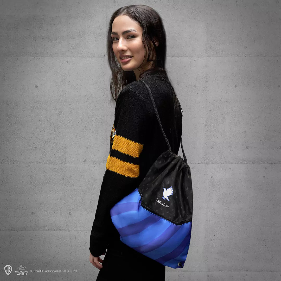 Sac à cordon Serdaigle - Harry Potter, un accessoire magique en polyester et coton, parfait pour exprimer votre fierté de Serdaigle avec style.