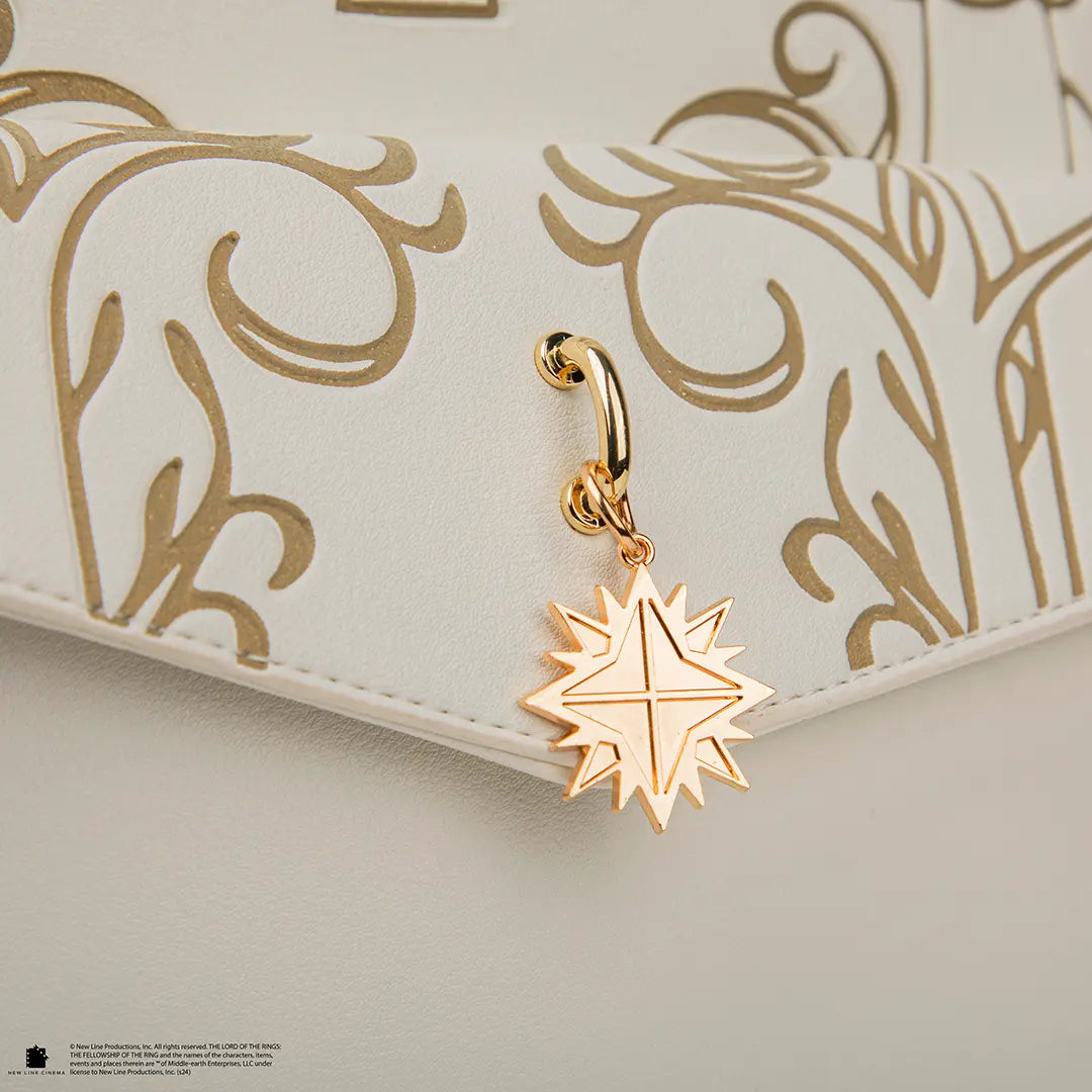 Détails du sac à dos Phosphorescent Porte de la Moria - Le Seigneur des Anneaux montrant son design inspiré de la mythique Porte de la Moria, parfait pour les aventuriers.