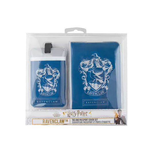 Détail de la Couverture de Passeport Serdaigle - Harry Potter, mettant en avant le symbole emblématique et les couleurs de la maison.