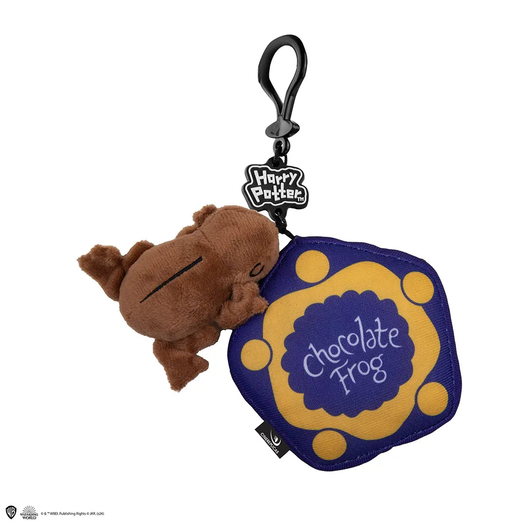 Porte-clés peluche Chocogrenouille - Harry Potter, représentant la fameuse grenouille en chocolat avec un design captivant, parfait pour les fans du monde sorcier.