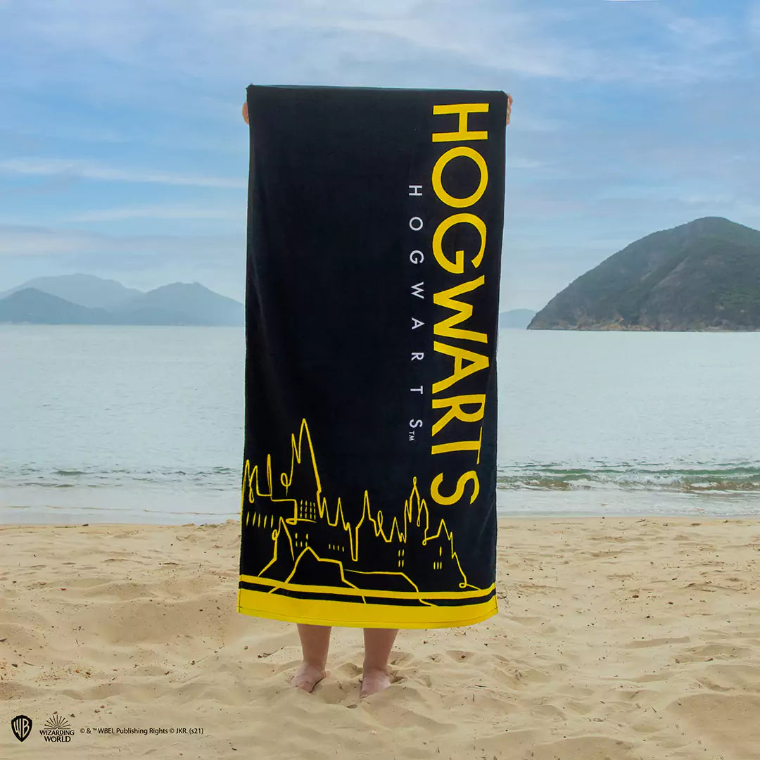 Serviette de plage Poudlard - Harry Potter, idéale pour l'été, légère et portable pour toutes vos activités en plein air.