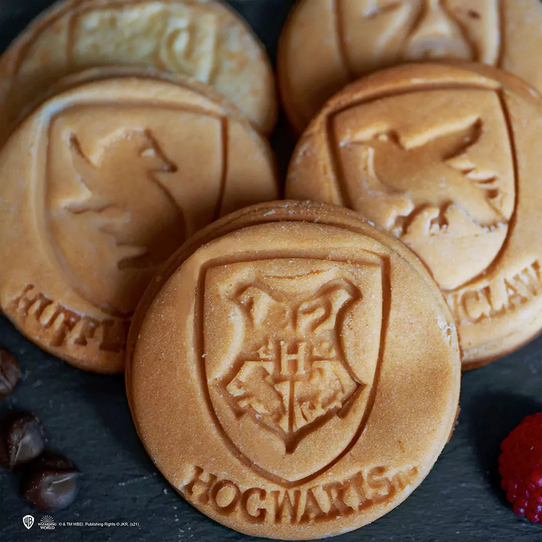Lot de 5 tampons silicone pour cookies - Harry Potter, illustrant des motifs emblématiques de l'univers magique, parfaits pour créer des pâtisseries enchantées.