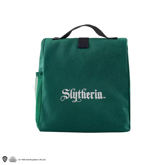 Détails du Lunch bag Serpentard - Harry Potter, montrant la qualité des matériaux et la capacité idéale pour les repas, essentiel pour les sorciers en déplacement.