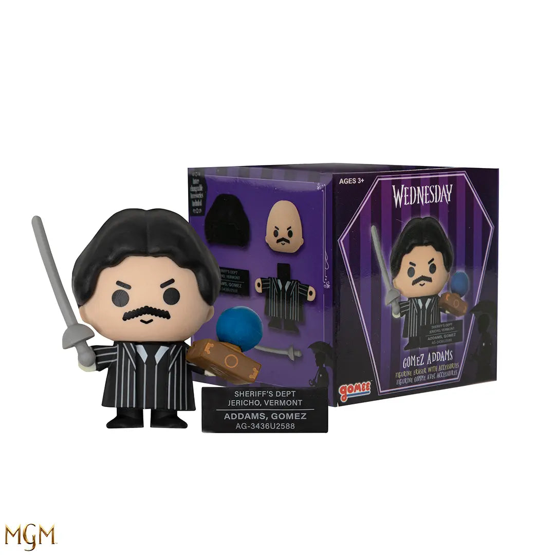 Détails de la figurine Gomee Gomez Addams - Wednesday, soigneusement conçue pour capturer l'essence du personnage dans toute sa gloire.