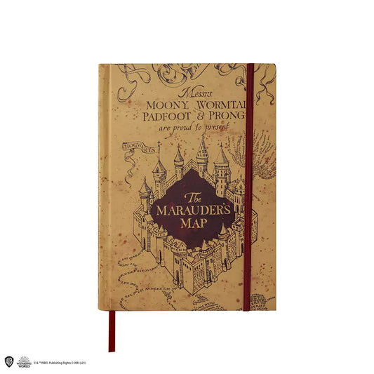 Carnet et petite réplique carte du Maraudeur inclus - Harry Potter, un magnifique carnet aux couleurs vives accompagné d'une carte réplique fascinante.