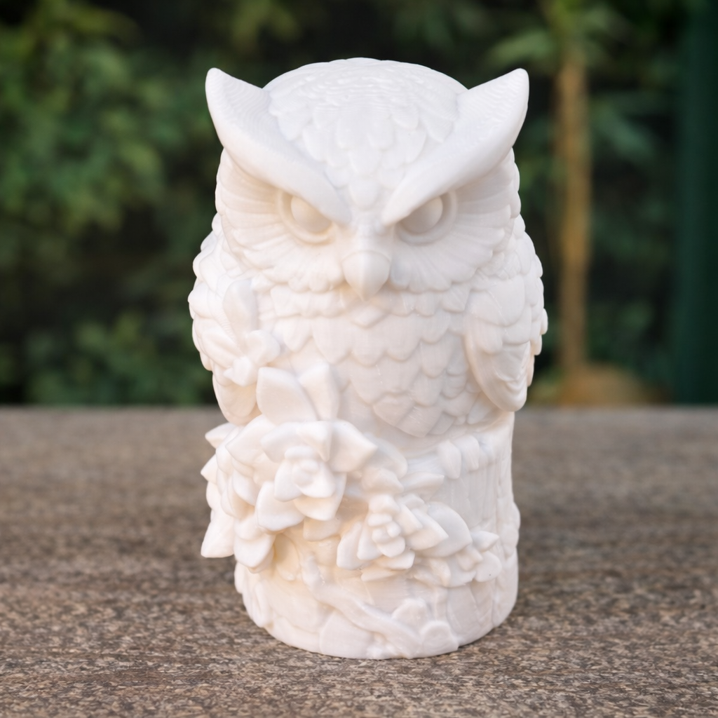 White owl with flowers - KingCreats