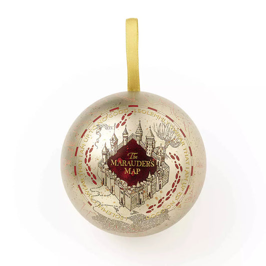 Boule de Noël Carte du Maraudeur - Pin’s - Harry Potter, un design enchanteur inspiré de l'univers magique, parfait pour illuminer votre sapin.