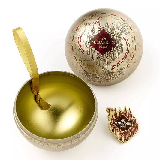 Boule de Noël Carte du Maraudeur - Pin’s - Harry Potter, symbole d'amitié et d'aventure, ajoutant une touche authentique à votre décoration de Noël.