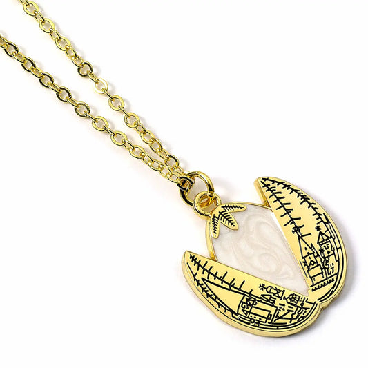 Collier Oeuf d’or et boîte en métal - Harry Potter, bijou captivant représentant l'œuf d'or, symbole emblématique du Tournoi des Trois Sorciers, parfait pour les fans de la saga.