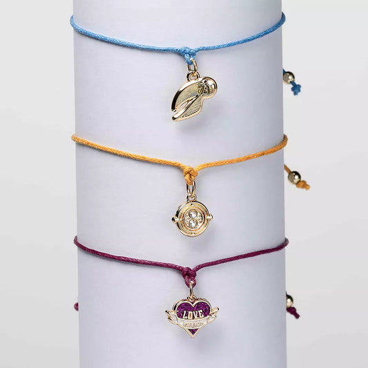 Bracelet d’amitié rose doré Harry Potter avec charme Love Potion, symbole d'amour et d'amitié.