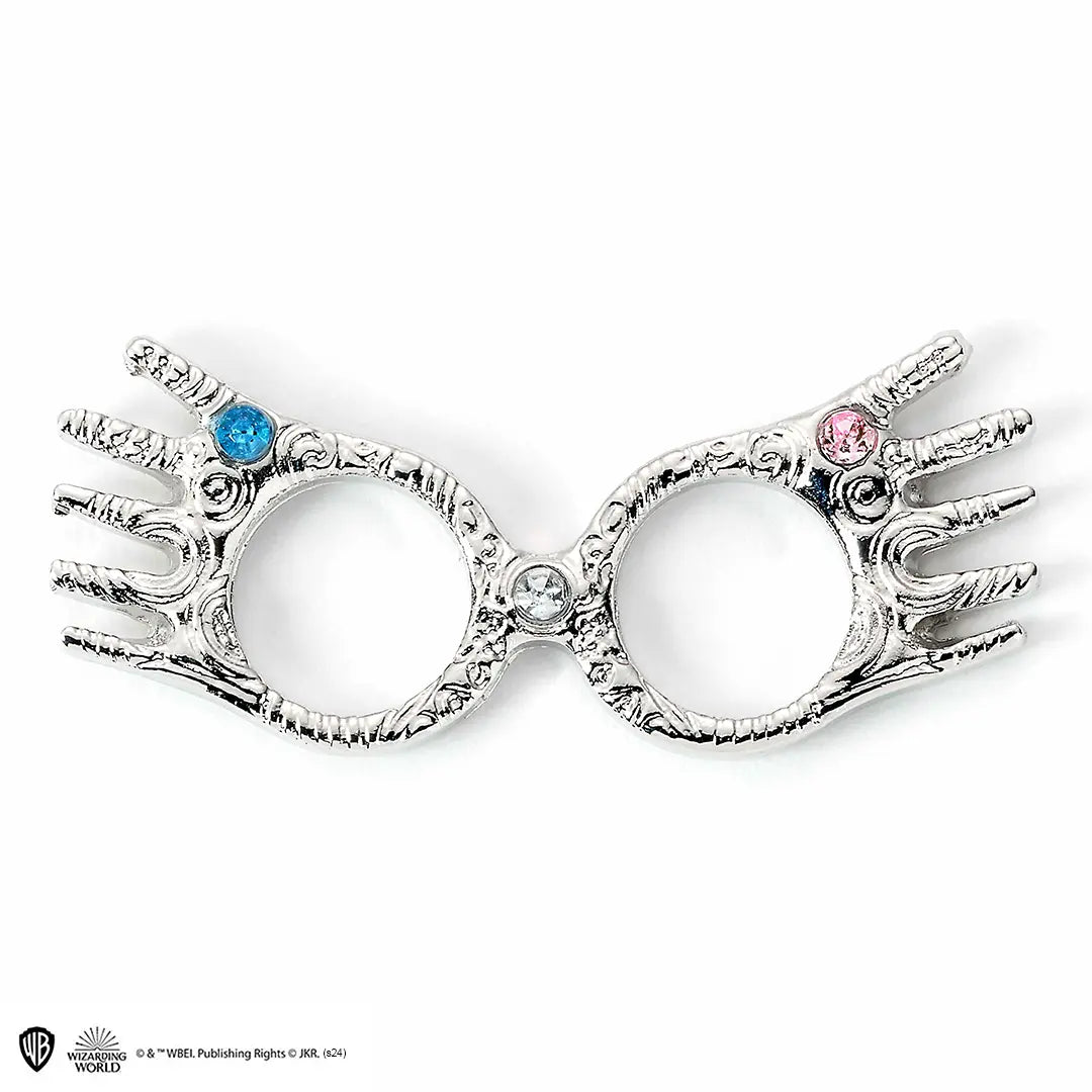 Vue détaillée de la carte de vœux Luna Lovegood avec Pin’s - Harry Potter, mettant en évidence la qualité du papier et du pin’s en alliage de zinc.