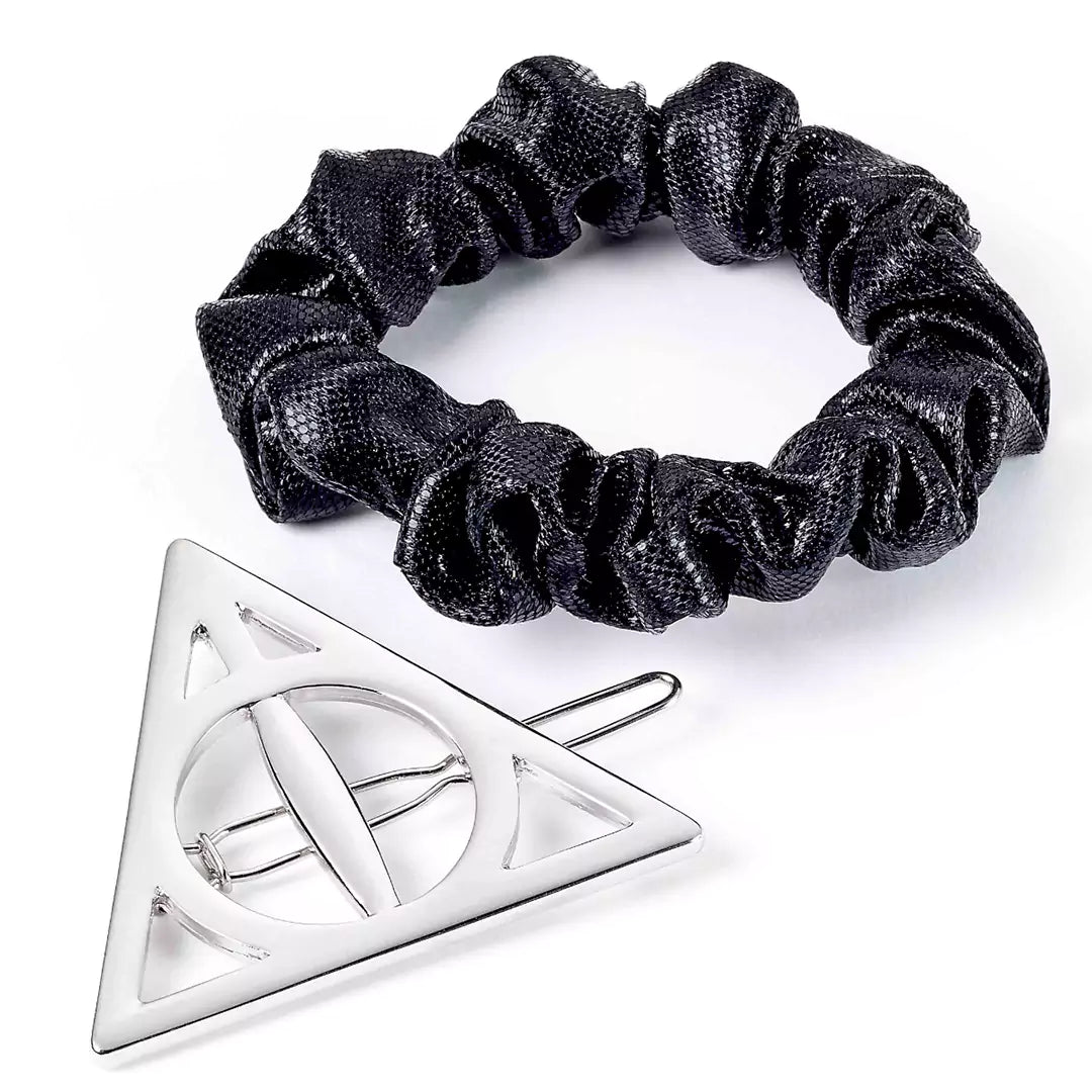 Set d’accessoires pour cheveux Reliques de la Mort - Harry Potter, comprenant un chouchou et une barrette, parfait pour les fans de la saga, ajoutant une touche de magie à vos coiffures.