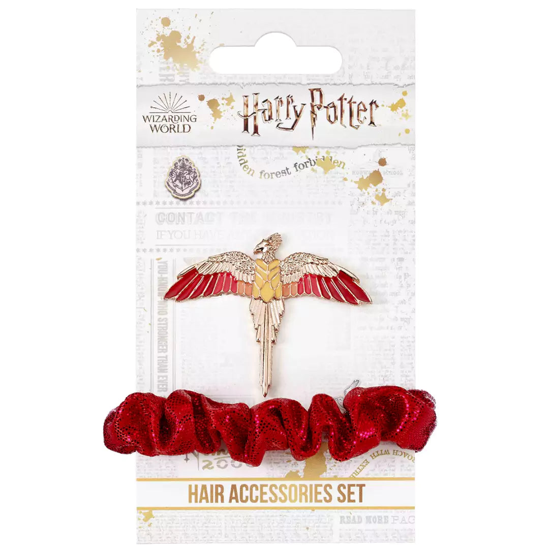 Chouchou et barrette du set d'accessoires Fumseck - Harry Potter, accentuant votre style avec une touche magique inspirée de l'univers sorcier.