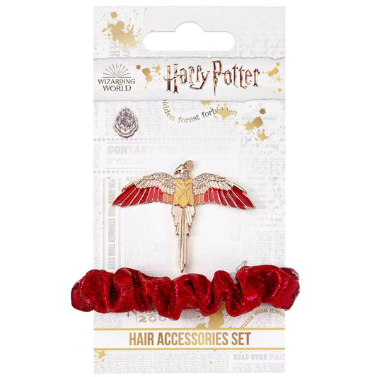 Chouchou et barrette du set d'accessoires Fumseck - Harry Potter, accentuant votre style avec une touche magique inspirée de l'univers sorcier.