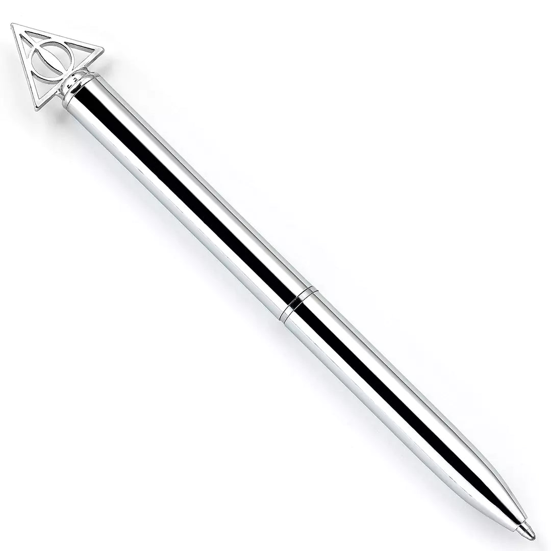 Stylo métal Reliques de la Mort - Harry Potter, un élégant accessoire inspiré par les Reliques de la Mort, parfait pour les fans de la saga et ajoutant une touche magique à chaque écriture.