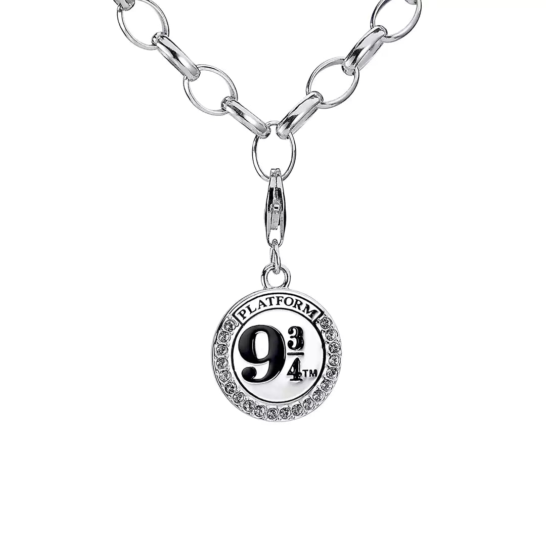 Charm à clip Plateforme 9 3/4 lumineux et élégant en argent 925ème, parfait pour célébrer la magie de Harry Potter.