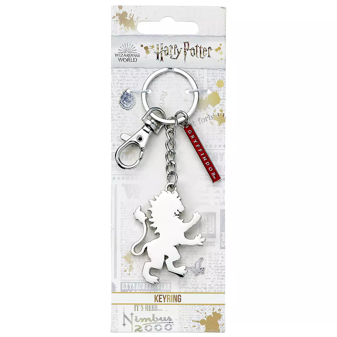 Détails du Porte-clés Plaque Gryffondor - Harry Potter : Symbole de bravoure avec un blason de lion, un incontournable pour tous les fans de la saga.