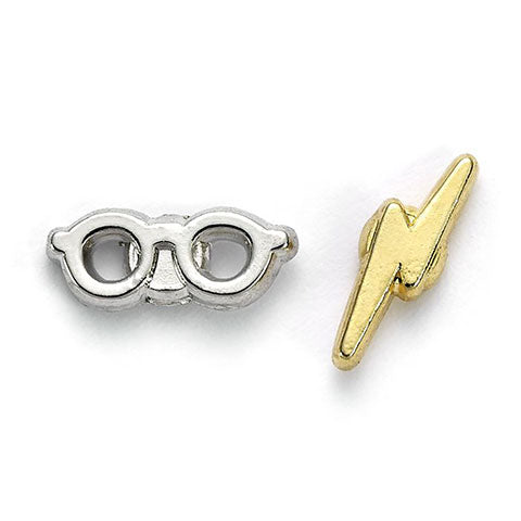 Boucles d’oreilles - Éclair et lunettes - Harry Potter, un bijou magique en argent qui capture l'esprit de la célèbre saga, parfait pour les fans de l'univers fantastique.