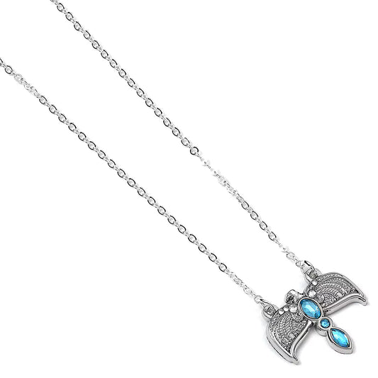 Vue rapprochée du Collier diadème plaqué argent - Harry Potter, illustrant la brillance et l'authenticité de ce bijou sous licence officielle.