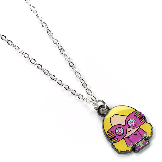 Collier Luna Lovegood - Un bijou magique en plaqué argent avec design chibi captivant.