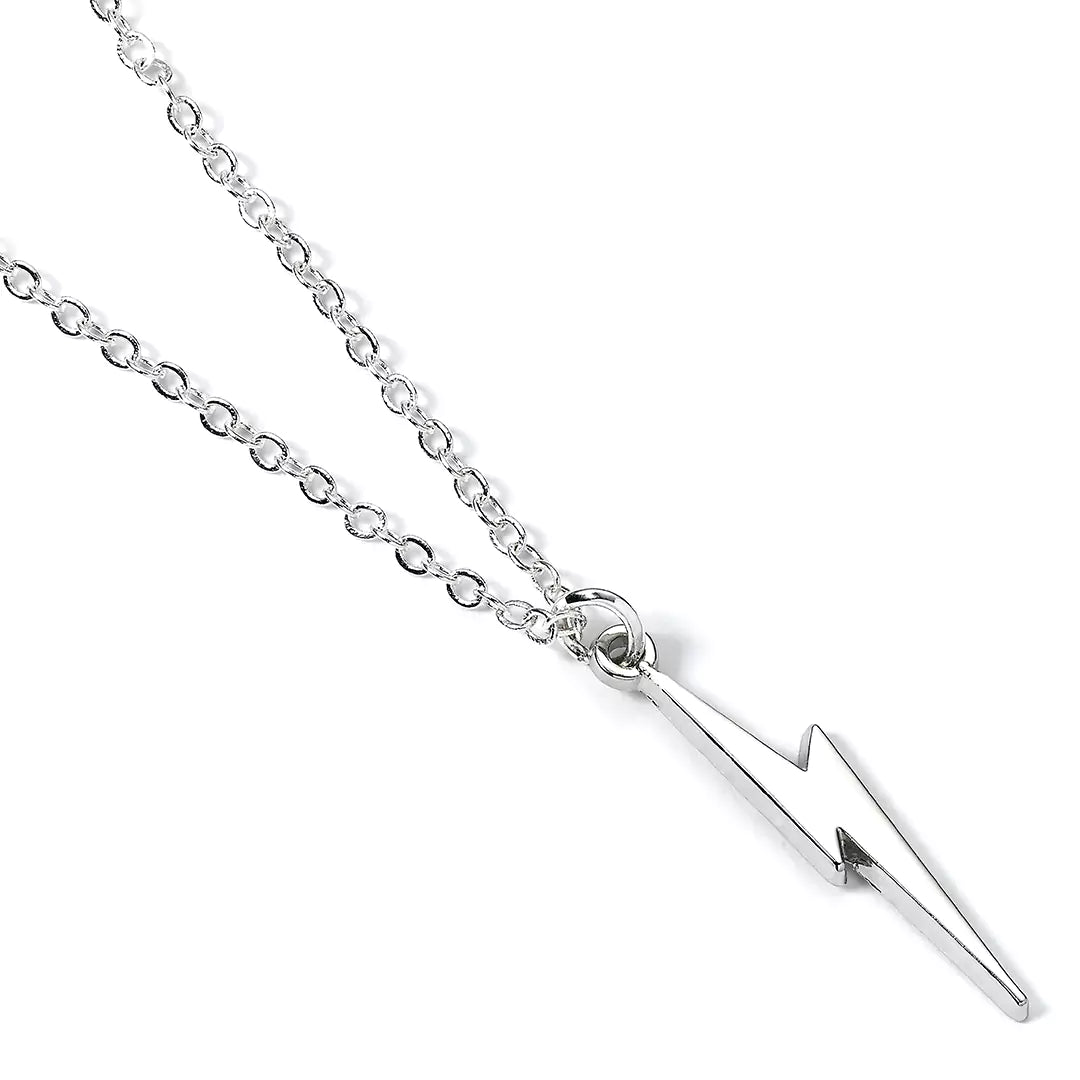 Collier Éclair en argent plaqué avec pendentif original en forme d'éclair, bijou élégant pour toutes les occasions.