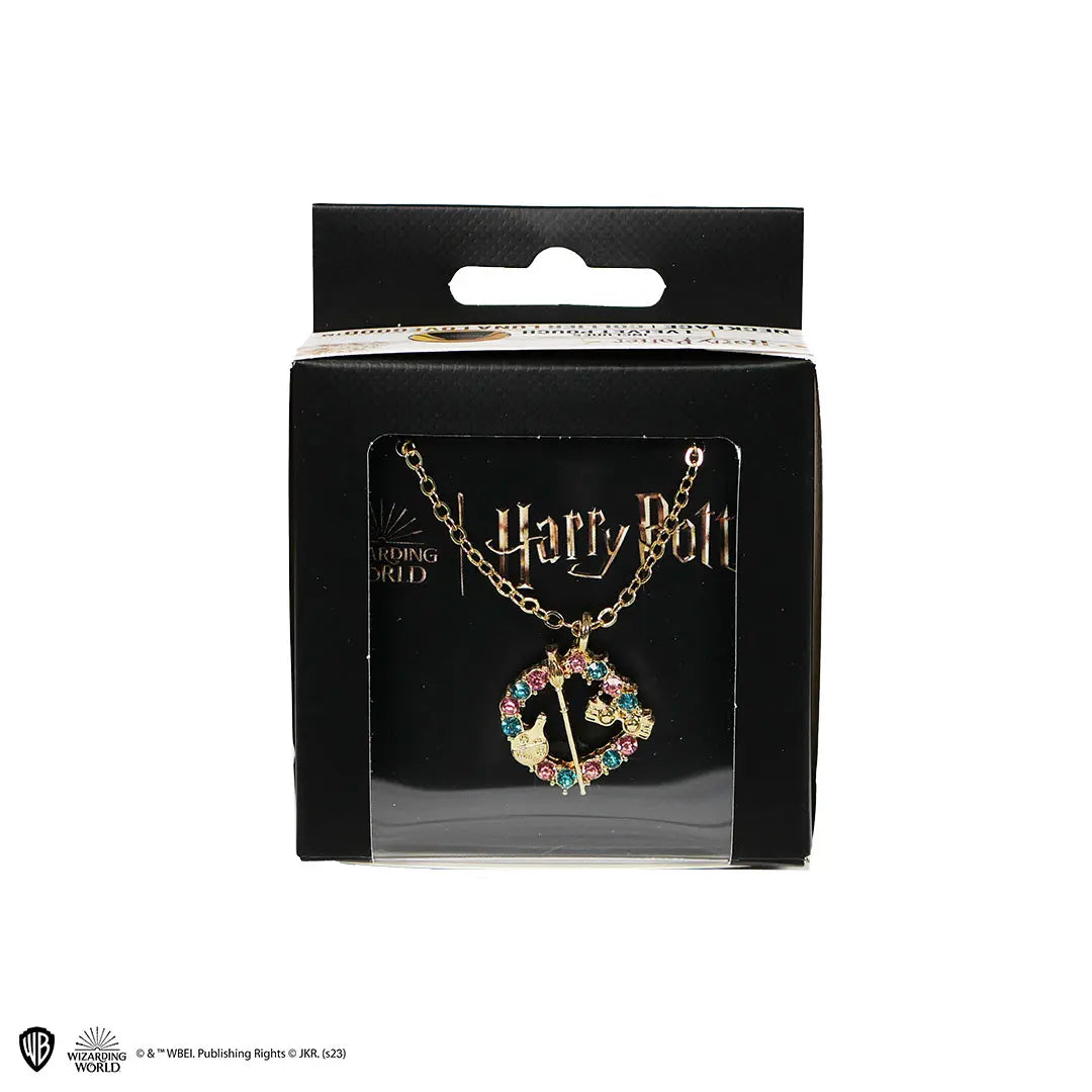 Collier Luna Lovegood - Bijou inspiré par l'univers enchanteur de Harry Potter, orné de strass étincelants et parfait pour tous les fans de magie.