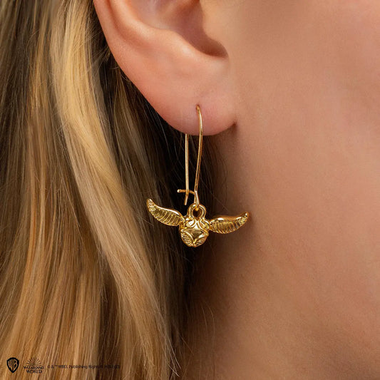 Boucles d’oreilles Vif d’or - Harry Potter, design unique en laiton, ajoutant une touche de magie et de style à n'importe quelle tenue.