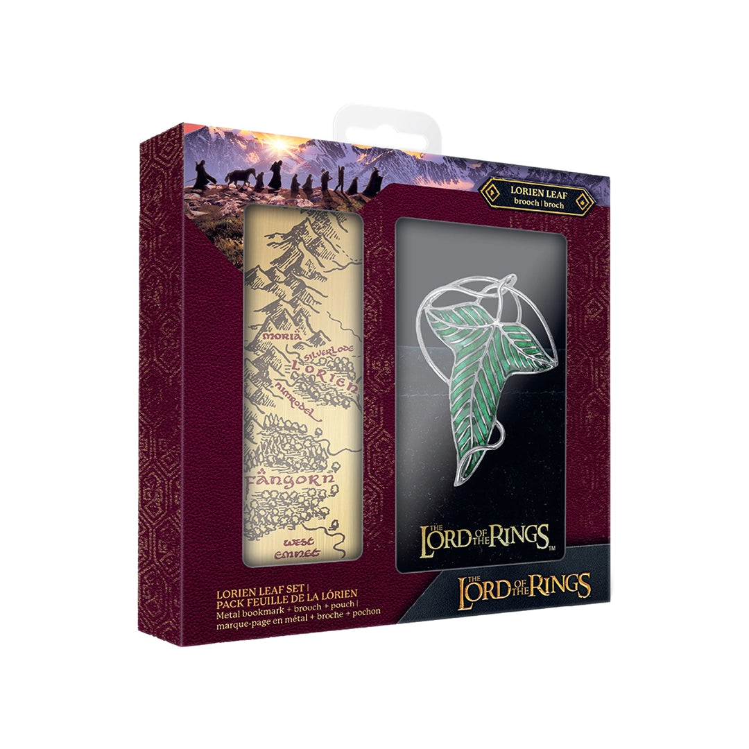 Marque-page en métal doré au design élégant - Pack Broche de la Lorien et Marque Page Métal - Le Seigneur des Anneaux, un accessoire indispensable pour les lecteurs.
