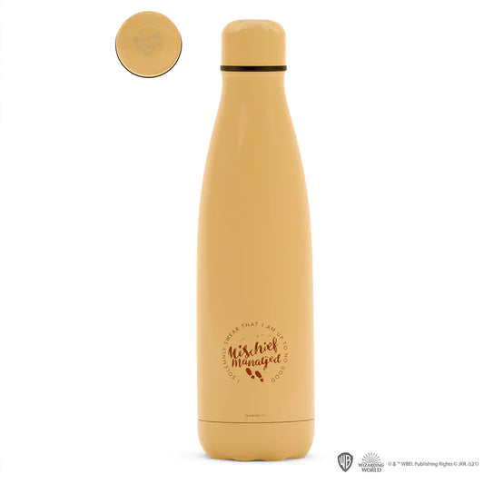 Détails de la Bouteille isotherme 500ml - Carte du Maraudeur Harry Potter, conçue en acier inoxydable pour conserver vos boissons.