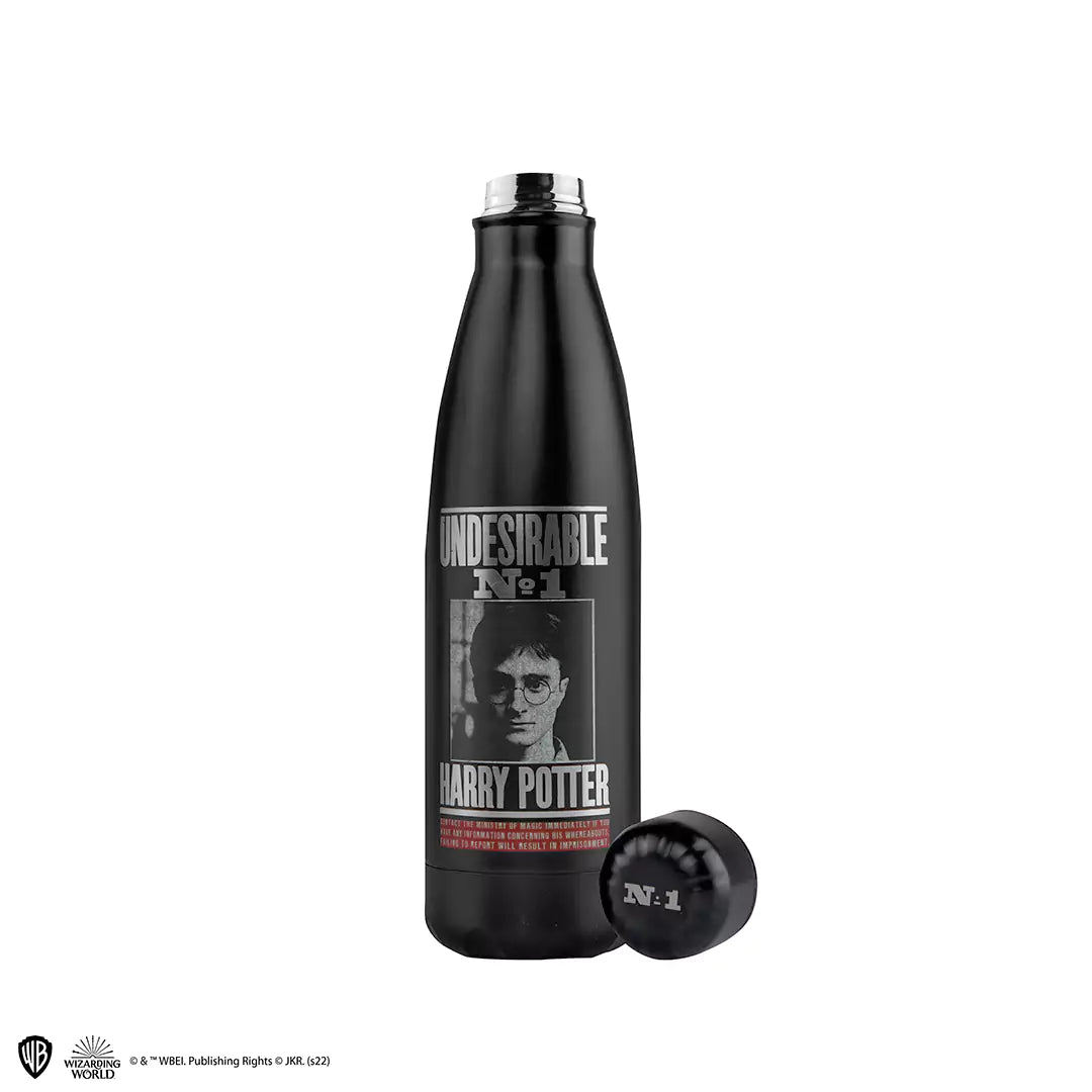 Bouteille isotherme 500ml - Harry Wanted, montrant ses dimensions compactes parfaites pour le transport.