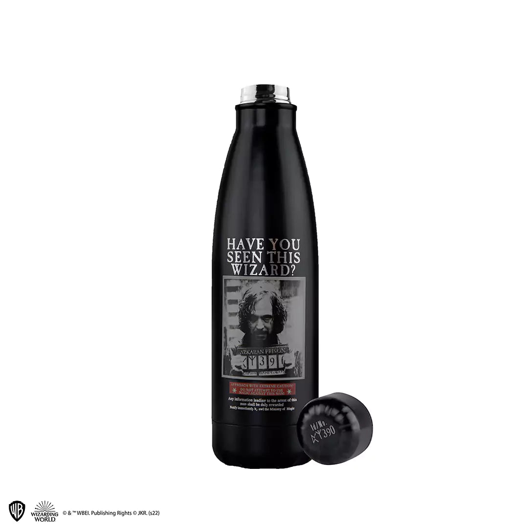 Détail de la bouteille isotherme 500ml - Sirius Wanted - Harry Potter, fabriquée en acier inoxydable, alliant qualité et esthétique pour conserver vos boissons à l'idéale.