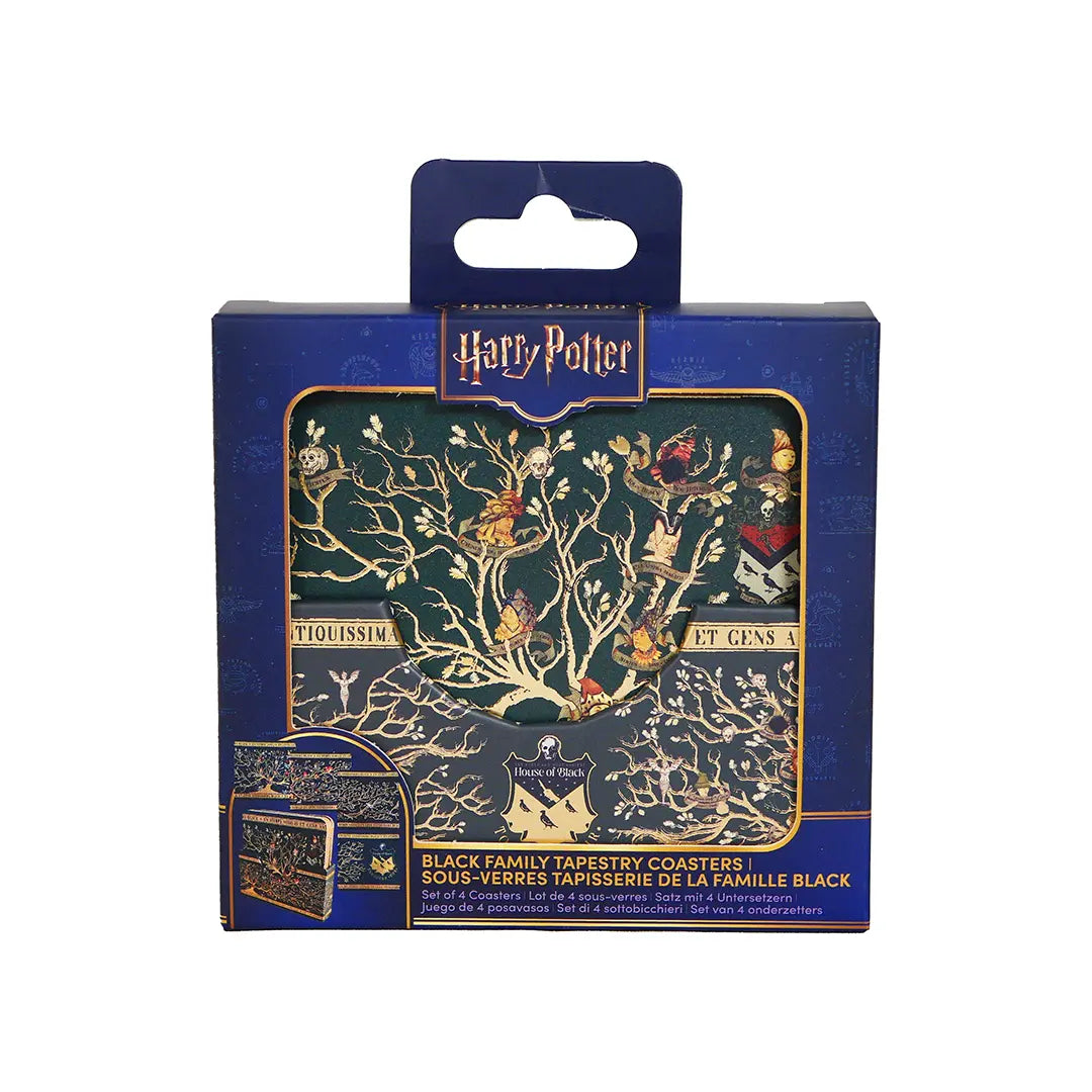Sous-verres Famille Black Harry Potter - Set de 4 au design magique et élégant, parfaits pour les fans de la saga.